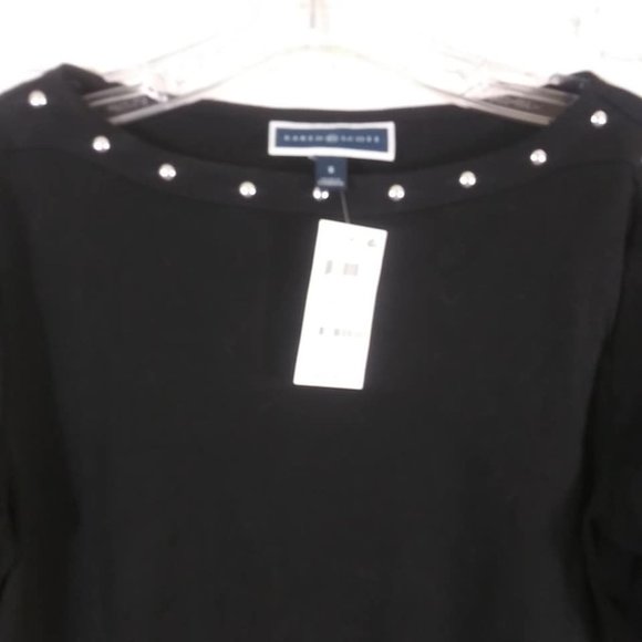 Karen Scott Sz S Studded Elbow Sleeve Top Blouse - Picture 3 of 5